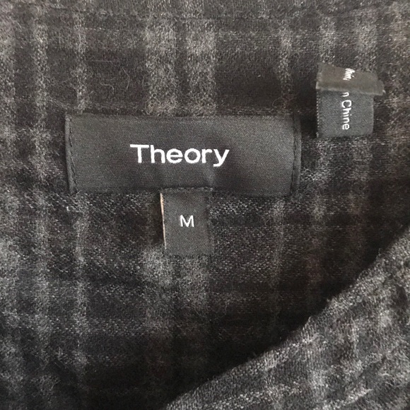 Wool Theory blouse- like new! Black/gray plaid - Picture 2 of 3